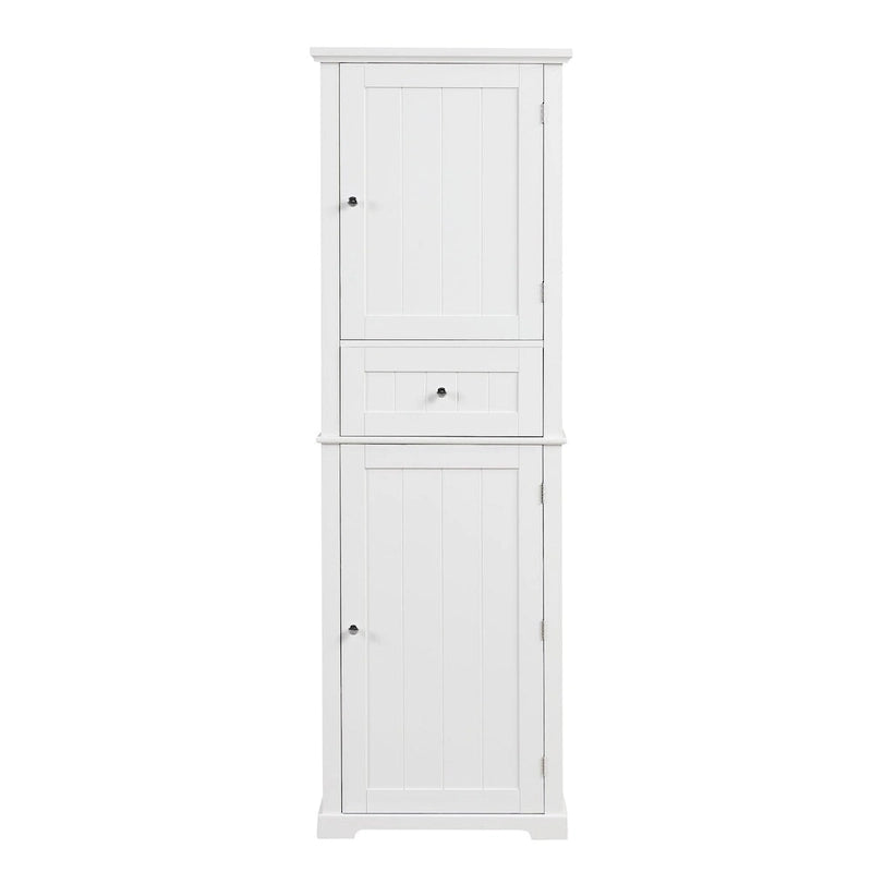 67 hoher Badezimmer-Holzschrank mit 2 Türen, Schublade und verstellbarem Einlegeboden