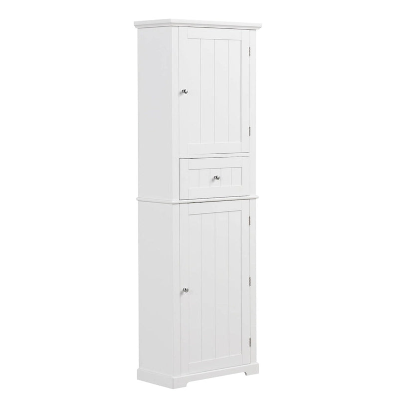 67 hoher Badezimmer-Holzschrank mit 2 Türen, Schublade und verstellbarem Einlegeboden