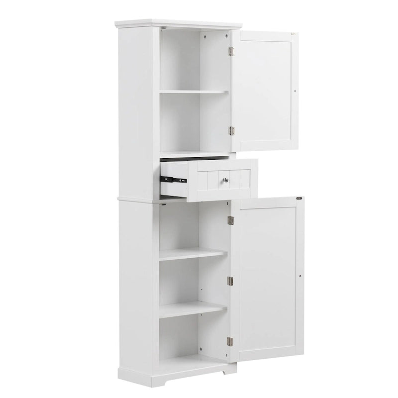 67 hoher Badezimmer-Holzschrank mit 2 Türen, Schublade und verstellbarem Einlegeboden