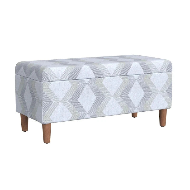 Storage Bench with Soft-Close Lid and Wood Legs