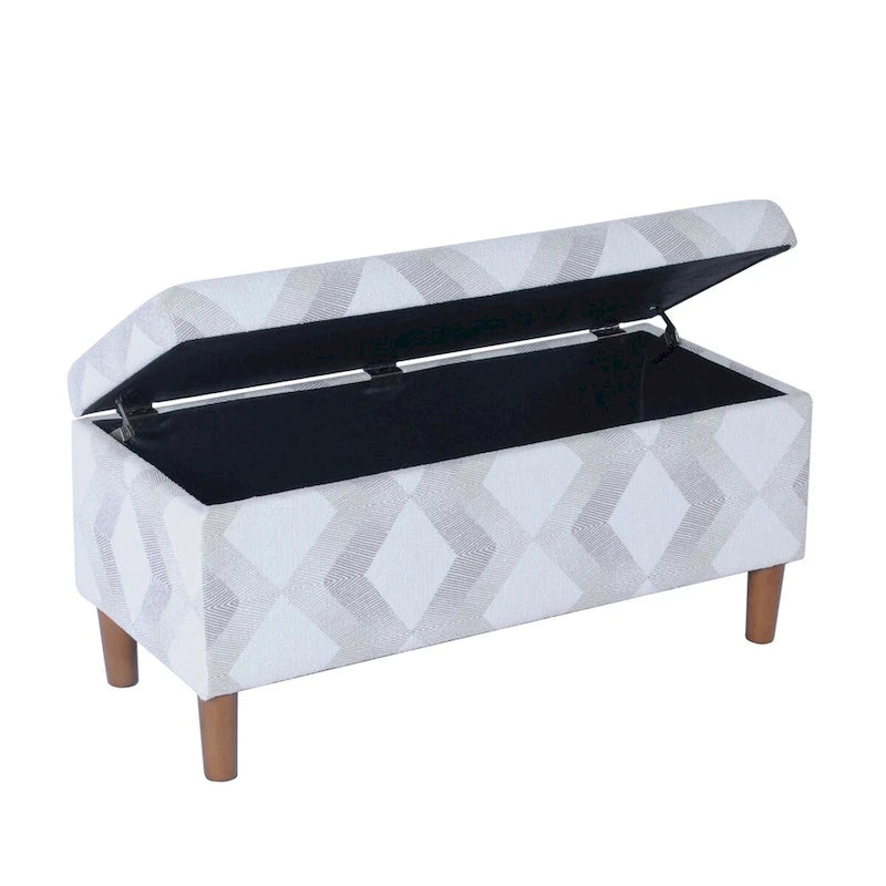 Storage Bench with Soft-Close Lid and Wood Legs